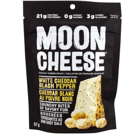 Moon Cheese - Cheddar Blanc et Poivre Noir 57g||Moon Cheese - White Cheddar black pepper 57g MOON CHEESE