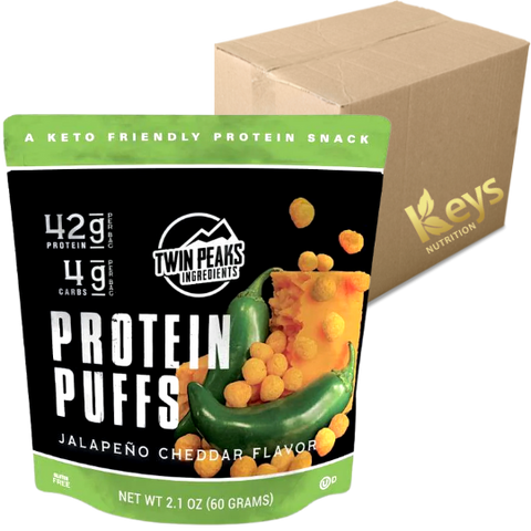 TWIN PEAKS - PROTEIN PUFFS 60g - Jalapeno Cheddar  - CAISSE DE 12 || TWIN PEAKS - PROTEIN PUFFS 60g -Jalapeno Cheddar - BOX OF 12 TWIN PEAKS