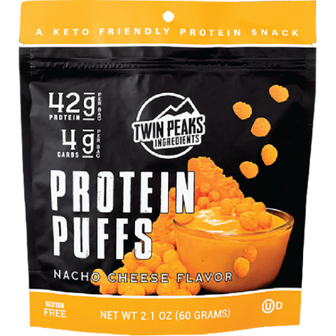 TWIN PEAKS - PROTEIN PUFFS 60g - Fromage Nacho - CAISSE DE 12 || TWIN PEAKS - PROTEIN PUFFS 60g -Nacho Cheese- BOX OF 12 TWIN PEAKS
