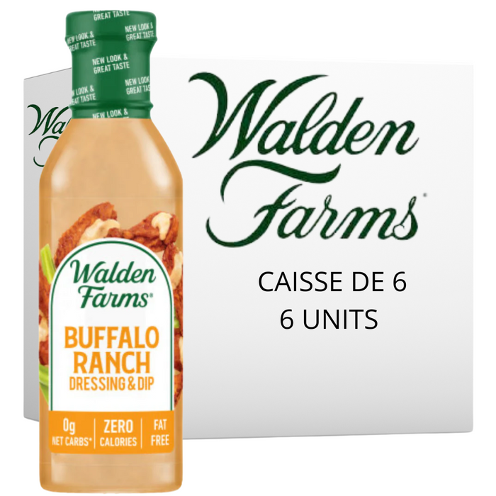 Walden Farms - Vinaigrette et Trempette Buffalo Ranch 355ml CAISSE DE 6|| Buffalo Ranch Dressing and Dip 355ml CASE OF 6 WALDEN FARMS