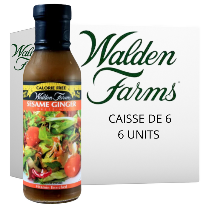 Walden Farms - Vinaigrette Sésame Gingembre 355ml CAISSE DE 6||Sesame Ginger Dressing 355ml CASE OF 6 WALDEN FARMS
