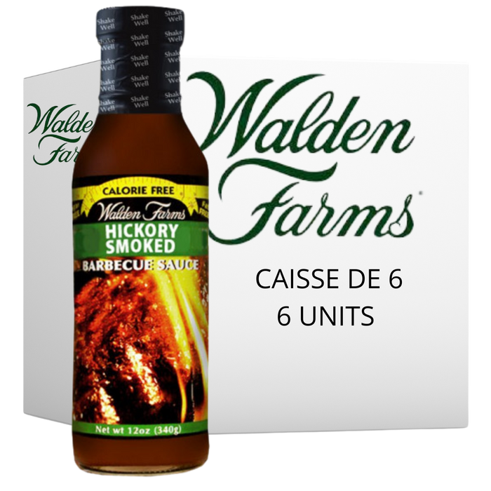 Walden Farms - Sauce BBQ Fumée à L’hickory 355ml CAISSE DE 6||Walden Farms - BBQ Sauce Hickory Smoke 355ml CASE OF 6 WALDEN FARMS