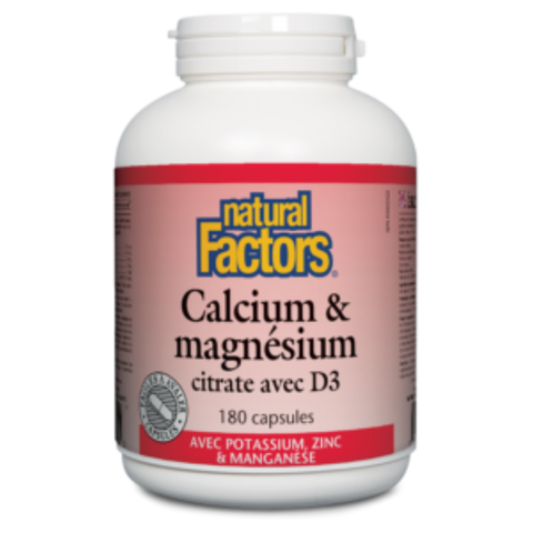 NATURAL FACTORS - Calcium & Magnésium Citrate & D3 NATURAL FACTORS
