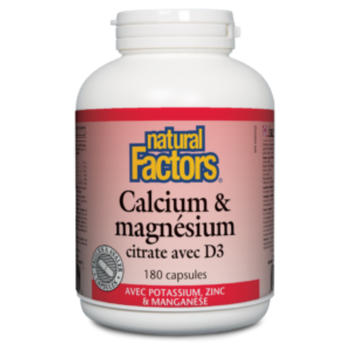 NATURAL FACTORS - Calcium & Magnésium Citrate & D3 NATURAL FACTORS