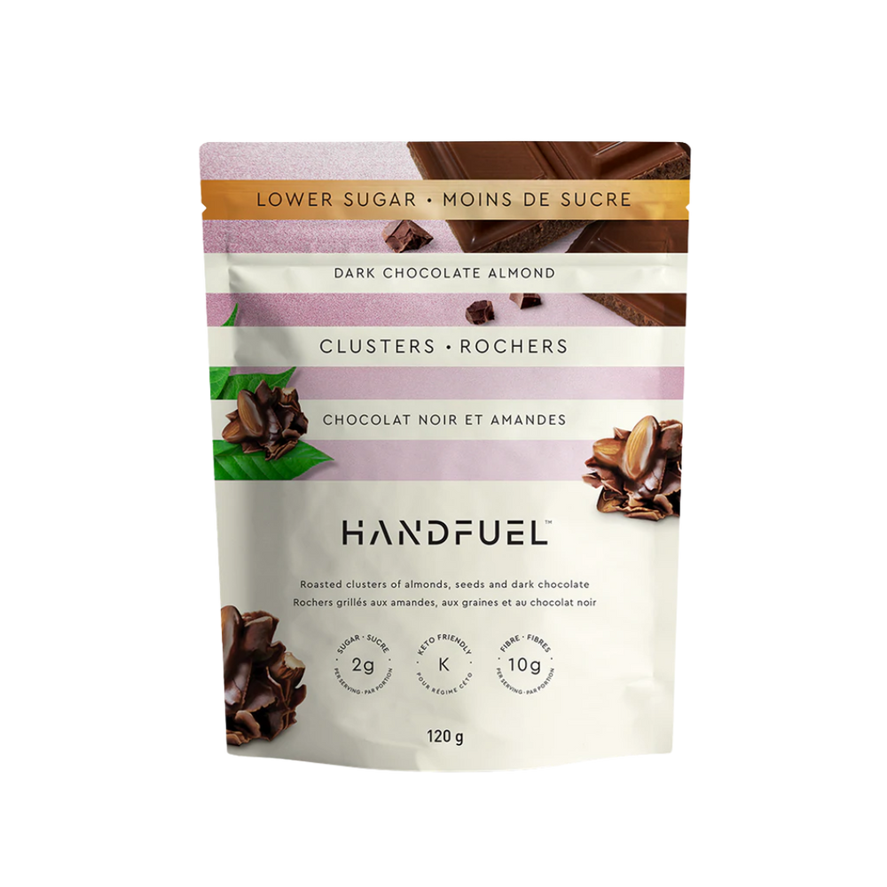 Rochers Chocolat Noir et Amandes 120g||Clusters Dark Chocolate and almond 120g HANDFUEL