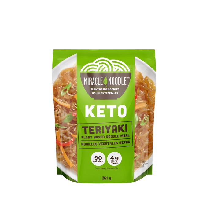 Miracle Noodle Repas Keto Teriyaki  261g CAISSE DE 6 || Miracle Noodle Keto Meal Teriyaki + Plant Based Noodles BOX OF 6 MIRACLE NOODLES