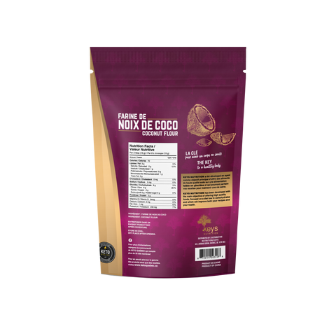 KEYS NUTRITION (Marque 100% Québécoise) Farine de noix de coco 454g||KEYS NUTRITION (Brand 100% Quebec) coconut flour 454g KEYS NUTRITION ESSENTIELS