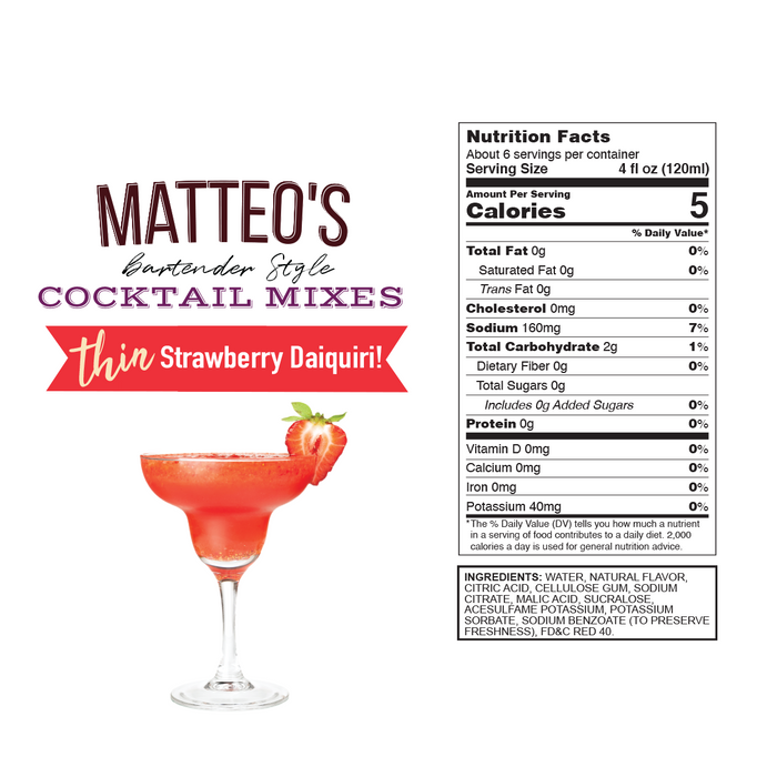 MATTEO'S BARTENDER STYLE - Mixes à Cocktail 750ml (CAISSE DE 6)||MATTEO'S BARTENDER STYLE- Cocktail Mixes 750ml (CASE OF 6) MATTEO'S SYRUPS