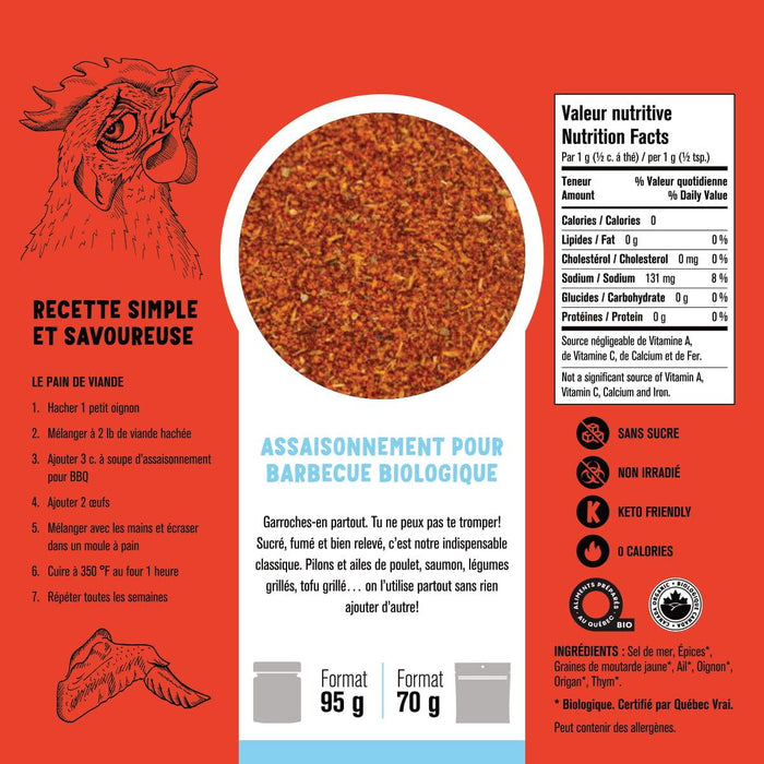 Les Savoureux Assaisonnements - Épices bio en pots (11 saveurs différentes!) CAISSE DE 12||The Tasty Seasonings - Spices Organic pots (11 different flavors!) FUND 12 LES SAVOUREUX ASSAISONNEMENTS