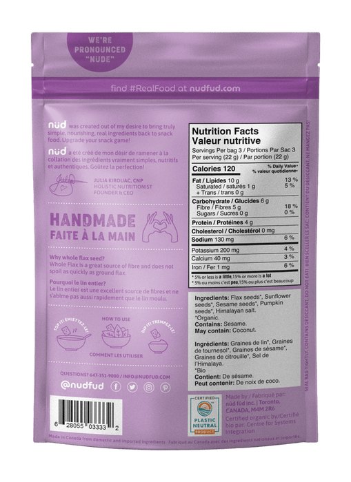 Craquelins de Lin biologique||Organic Flax Crackers NUD FUD