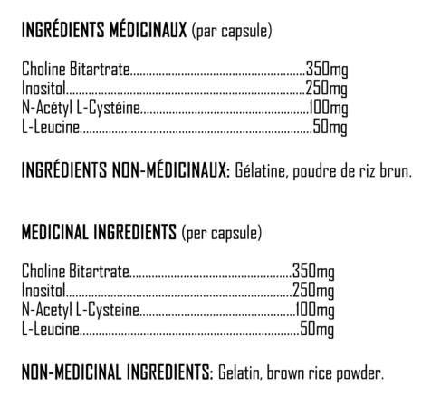 Supplément KEYS NUTRITION(Marque 100% Québecoise) - Choline inositol + Nac - Keto Québec||KEYS NUTRITION Supplement (100% Brand Québecoise) - Choline Inositol + Nac - Keto Quebec KEYS NUTRITION