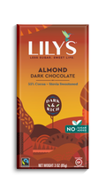 Lily's Chocolat Noir 55% Amandes 85g sans sucre ajouté||Lily's Black Chocolate 55% 85g almonds no sugar added LILY'S CHOCOLATE
