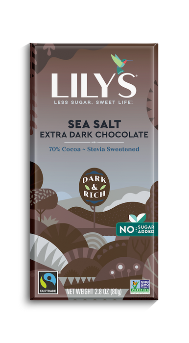 Lily's - Très noir au sel de mer 70%||Lily's - Very black sea salt 70% LILY'S CHOCOLATE
