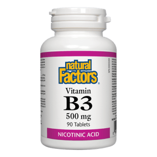 NATURAL FACTORS - Natural Factors - B3 500mg (Niacine) 90 capsules - Keys Nutrition