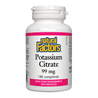 NATURAL FACTORS - Natural Factors - Citrate de potassium 99mg (180caps)||Supplement Natural Factors - Potassium citrate 99mg (180caps) NATURAL FACTORS