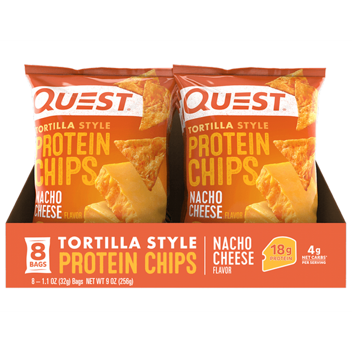 Quest Nutrition - Croustilles protéinées - Nacho au fromage - BOÎTE DE 8 ||Quest Nutrition - Protein Chips - Nacho with cheese - BOX OF 8 QUEST NUTRITION