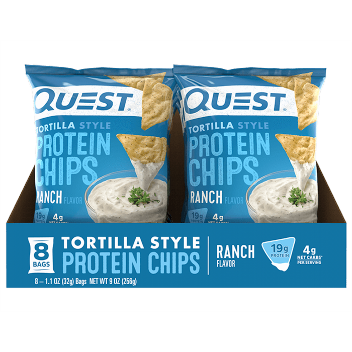 Quest Nutrition - Croustilles protéinées - Ranch - BOÎTE DE 8 ||Quest Nutrition - Protein Chips - Ranch - BOX OF 8 QUEST NUTRITION