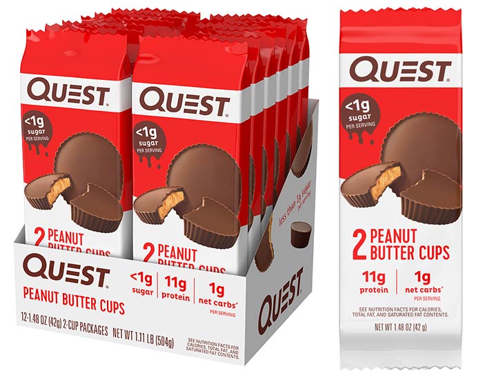 Quest Nutrition -  Coupes de beurre d'arachide enrobées de chocolat||Quest Nutrition - Cups Chocolate Covered Peanut Butter QUEST NUTRITION