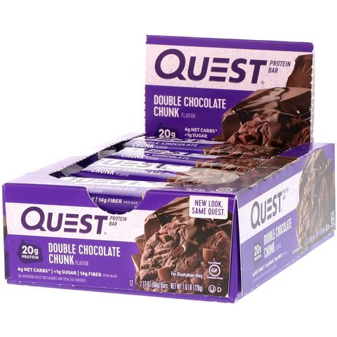 Barres Protéinées Quest - Double chocolat - BOÎTE DE 12 ||Quest Protein Bars -Double chocolate - BOX OF 12 QUEST NUTRITION