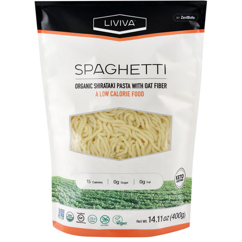 Liviva/Zeroodle - Shirataki spaghetti avec fibre d'avoine Bio 400g||Liviva / Zeroodle - Shirataki Spaghetti with oat fiber Organic 400g LIVIVA