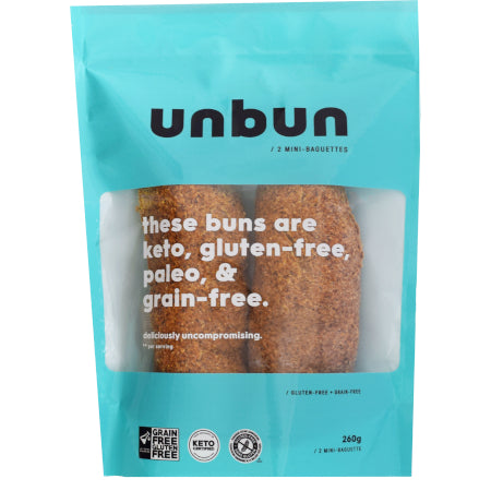 Baguettes de Pains UNBUN - Farine d'amande (Boite de 6 x 260g)||Breads rods UNBUN - Almond Flour (Box 6 x 260g) UNBUN
