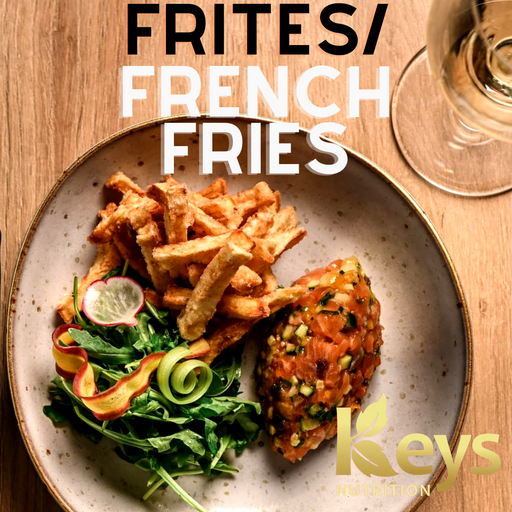 Frites, purée, cubes de célerie rave & navet || French fries, mashed, cubes, celery root & turnip KEYS NUTRITION
