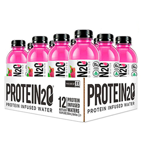 Protein2o - Eau infusée de protéines - Fruit du dragon et framboise noir - CAISSE DE 12 || Protein2o - Protein infused water - Dragon fruit and black raspberry- BOX OF 12 Protein2o