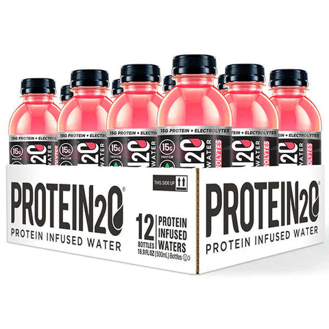 Protein2o - Eau infusée de protéines - Fraise banane + Electrolytes - CAISSE DE 12 || Protein2o - Protein infused water - Strawberry banana + Electrolytes- BOX OF 12 Protein2o