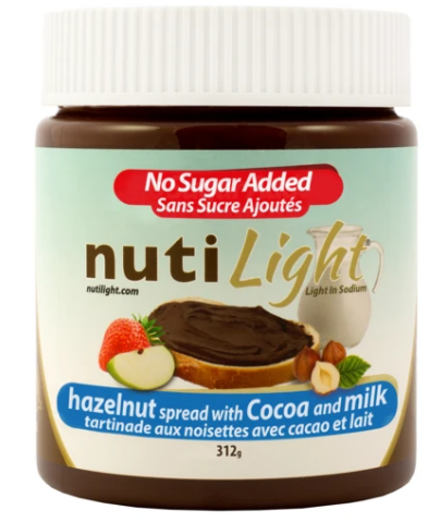 Nutilight -Tartinade de noisettes au chocolat et au lait 312g||Nutilight - Milk Chocolate Hazelnut Spread 312g NUTILIGHT